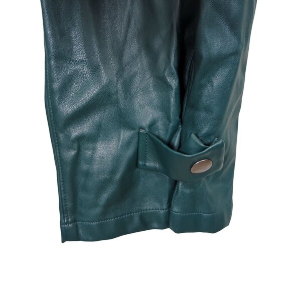 Ryegrass Faux Leather Green Pants Size Medium Elastic Waist Tapered Leg - Picture 9 of 16